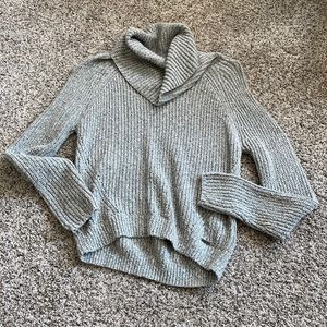 White & Grey Cowel Neck Sweater